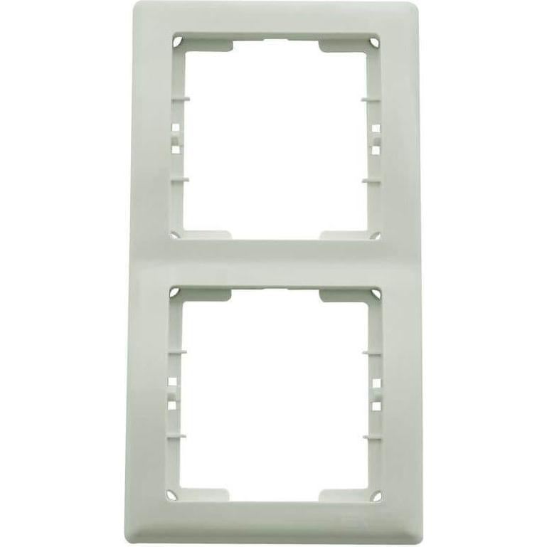 Mutlusan Daria 2-fach Rahmen vertikal Weiss für 2 Module, Taster + Schalter, Weiss