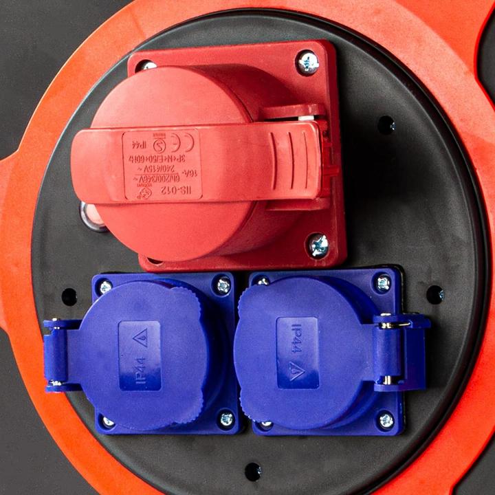 Actual product image REV Cable reel EX 25 m H07RN IP44 9000W extension cable outdoor 1 CEE and 2 earthed sockets red (25 m)