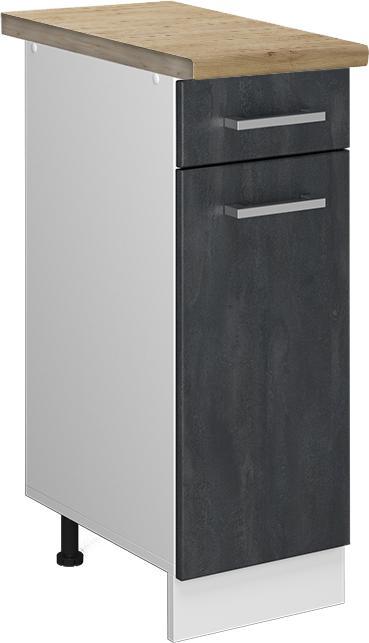 Goldkraft Eiche, Schwarz, Schwarz Beton, Weiss