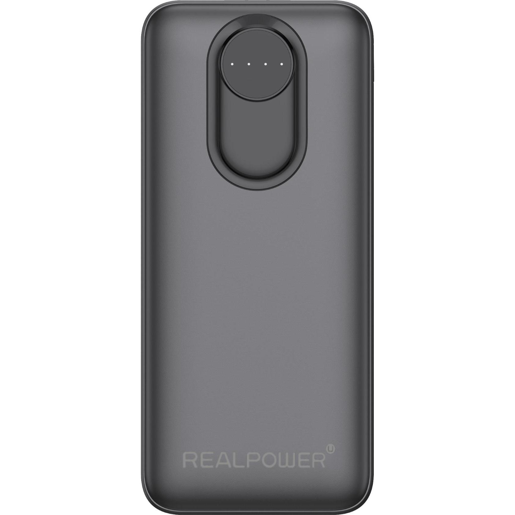 RealPower PB-20000 Pro,20.000 mAh,30W,2x USB-A,1x USB-C blac (20000 mAh, 30 W), Powerbank, Nero