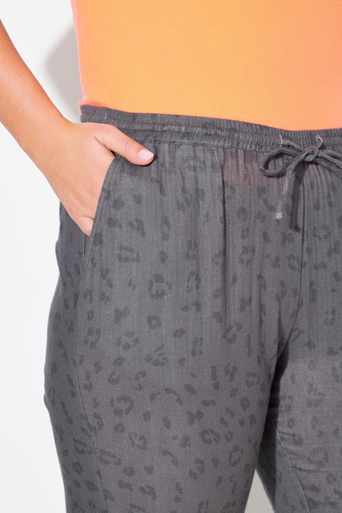 Immagine prodotto Ulla Popken Pantaloni modello Rose in mussola con taglio della gamba ampio e cintura elastica (42, 44)