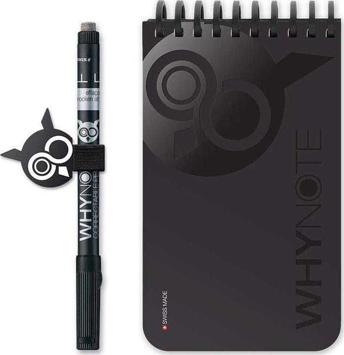 Image du produit Whynote Notizbuch A6 WNPBOK01 starter-kit, schwarz (A6, À rayures, Couverture rigide)