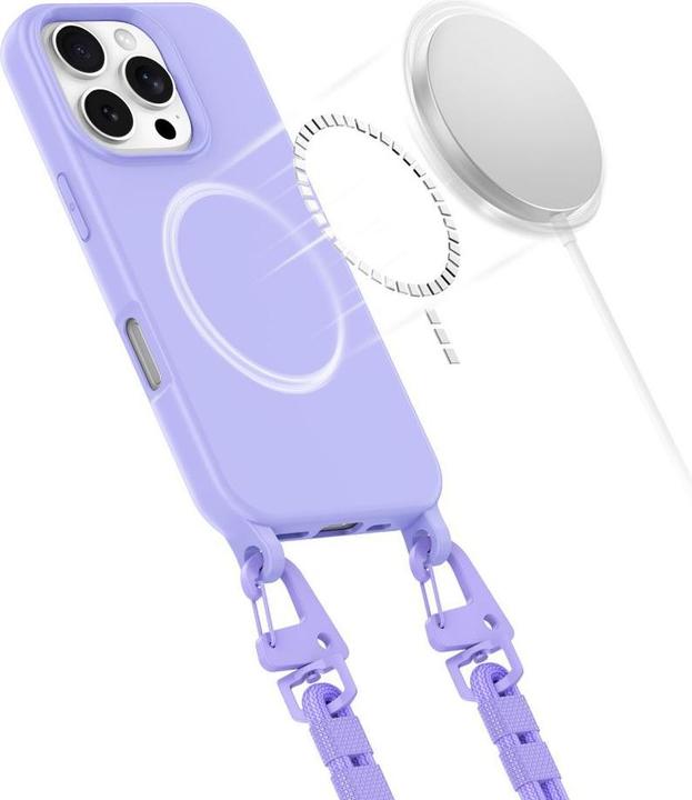 Produktbild Tech-Protect MagNecklace MagSafe Case with Lanyard for iPhone 16 Pro Max - Purple