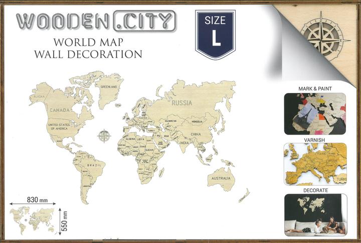 Productafbeelding WoodenCity Wereldkaart L (31 onderdelen)