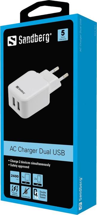 Produktbild Sandberg AC Charger Dual USB 2.4+1A EU (2 Ports)