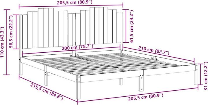 Actual product image vidaXL Bettrahmen (200 x 210 cm)