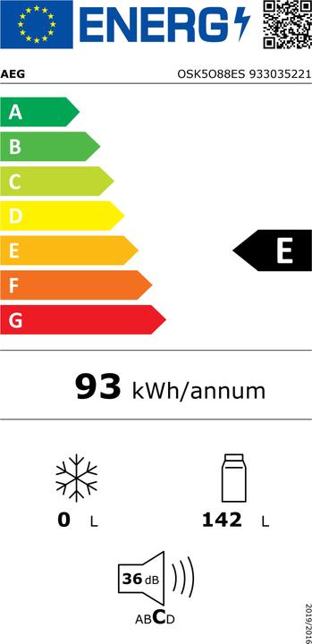 Energie-Label Electrolux Santo OSK5O88ES (142 l)