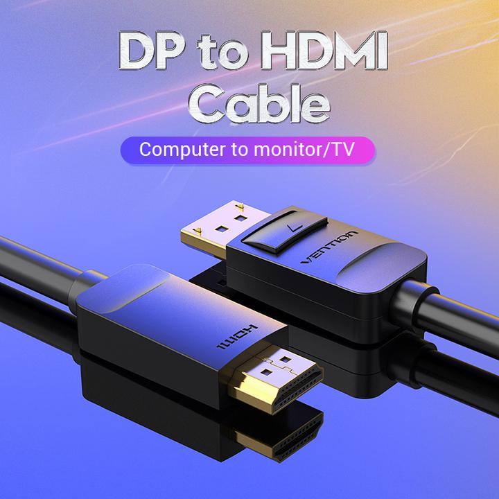 Actual product image Vention Cable DisplayPort do HDMI 3m HADBI Czarny (3 m)