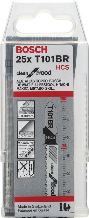 Produktbild Bosch Professional Zubehör Stichsägeblatt T 101 BR Clean for Wood, 25er-Pack