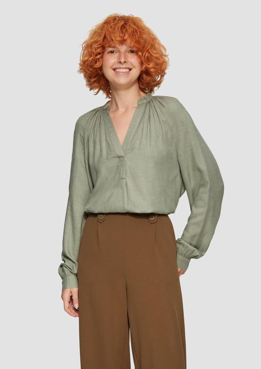 Produktbild S.Oliver Bluse Melierte Viskosebluse mit Raffung (42)
