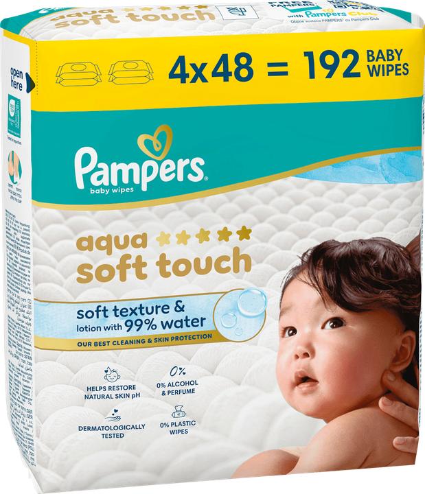 Actual product image Pampers Aqua Soft Touch (4 x 48 pcs.)