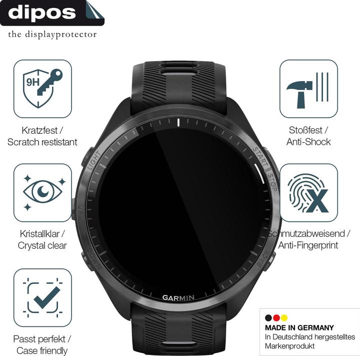 Actual product image Dipos Anti-Shock Screen Protector Clear (Garmin Forerunner 965)