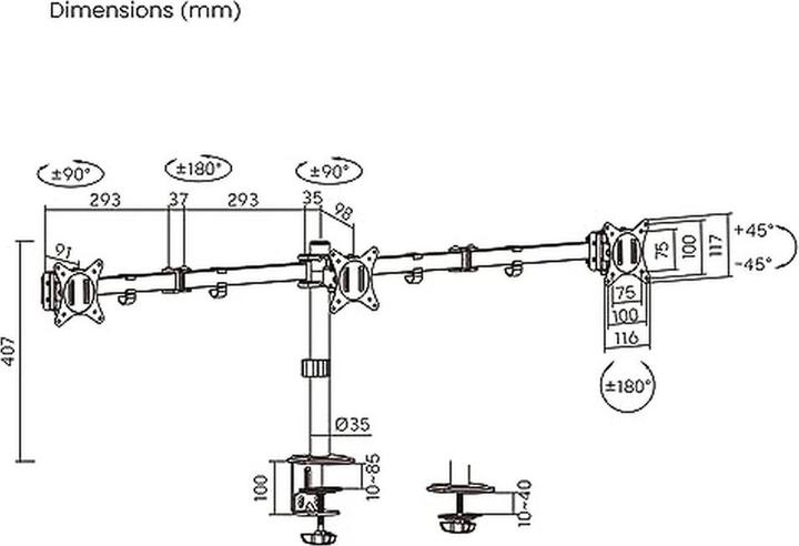 Produktbild Ewent Tischhalterung (Tisch, 27", 7 kg)