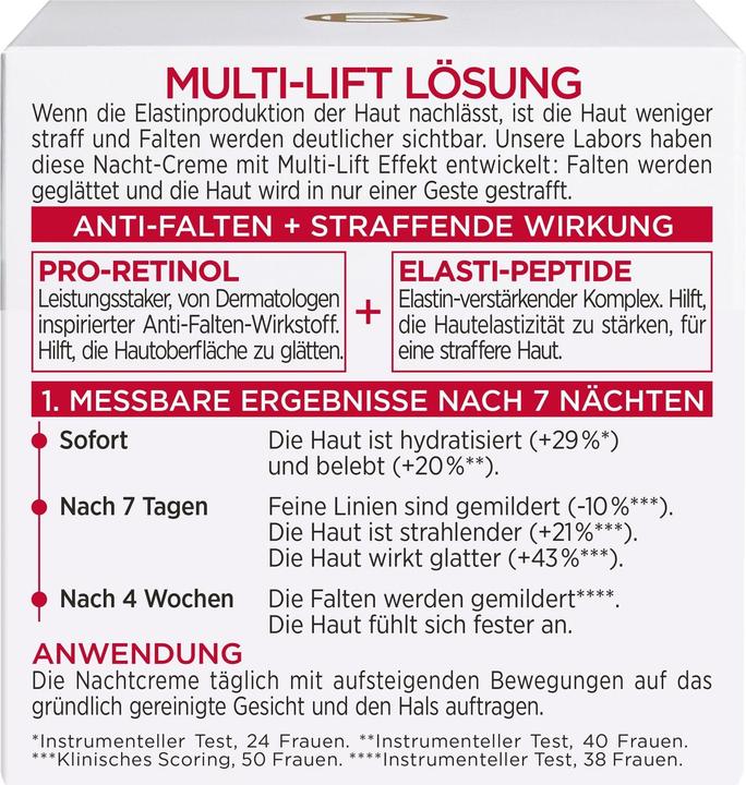 Nutritional values and ingredients L'Oréal Paris Dermo Expertise Revitalift Anti-Wrinkle & Firm Night Care (50 ml, Night cream)