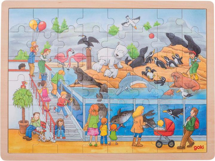 Produktbild Goki Wooden Puzzle - Zoo (48 Teile)