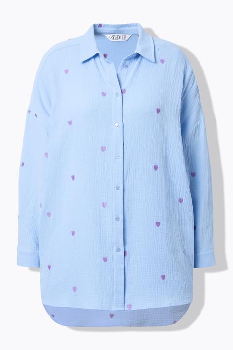 Actual product image Studio Untold Oversized Embroidered Long Sleeve Button Front Shirt (60)