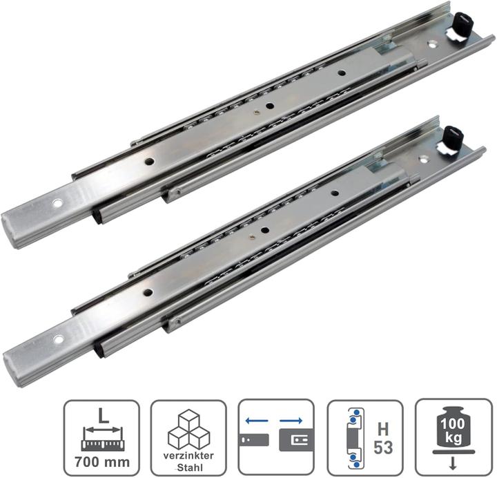 Produktbild Bresko 1 Paar Schwerlastauszüge, 700 mm