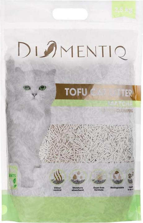 Produktbild Diamentiq Tofu Matcha Ultra clumping - pflanzliches Streu - 2 5 kg (Biologisch abbaubar, Klumpend, Nicht staubend, 2.50 kg)
