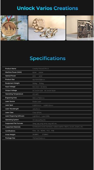 Produktbild Creality Lasergravierer Falcon Pro S 40 W, Drucktechnik: Laser