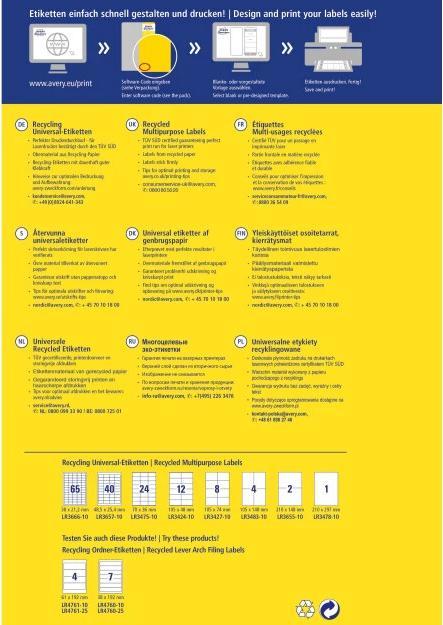 Productafbeelding Avery Universele etiketten 105 x 148 mm, 10 vel