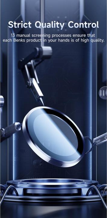 Image du produit Benks GlassWarrior Cache Caméra iPhone 15 Pro / 15 Pro Max - Bleu (1 pcs, Apple iPhone 15 Pro)