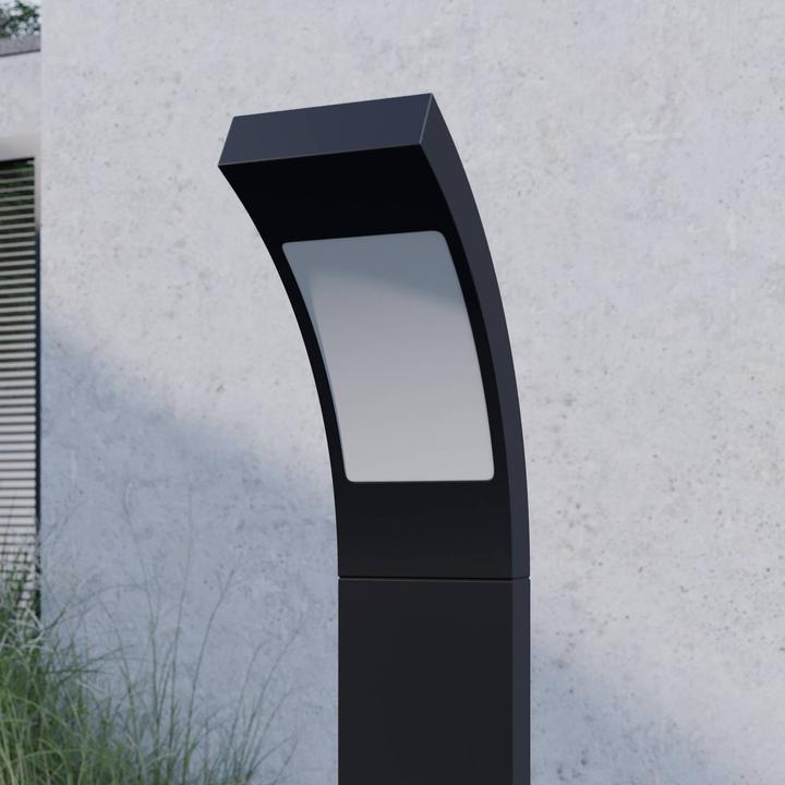 Actual product image Lucande Juvia outdoor garden light H100 Graphite/Opal (520 lm, IP54)