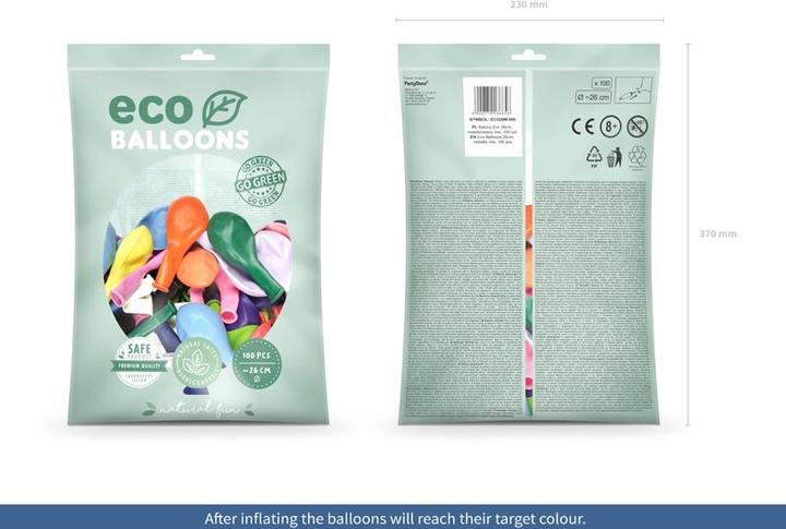 Produktbild Partydeco Eco Balloons 26cm metallic, mix (1 pkt / 100 pc.) (100 x)