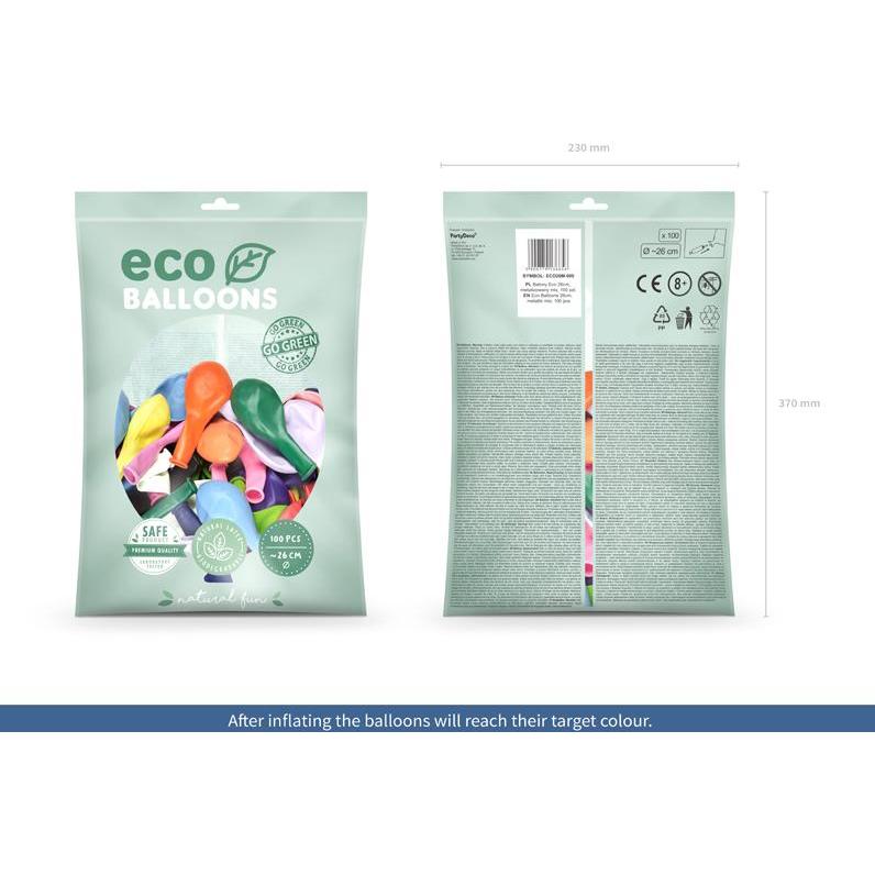 Thumbnail - Partydeco Eco Balloons 26cm metallic, mix (1 pkt / 100 pc.)