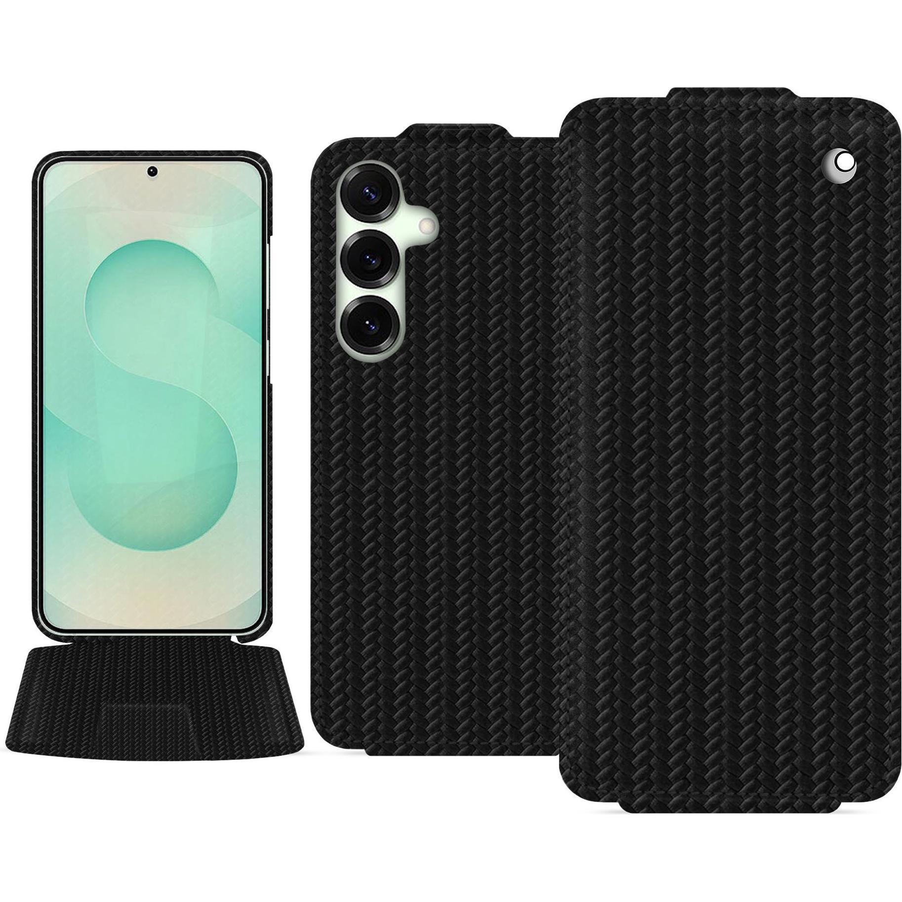 Noreve Lederschutzhülle vertikal (Samsung Galaxy S25+), Smartphone Hülle, Schwarz