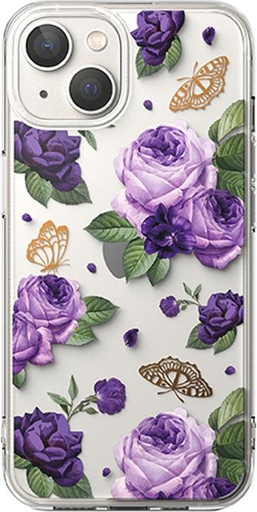 Actual product image Ringke Fusion Design Armored Case Cover with Gel Frame for iPhone 14 Plus transparent (Purple rose) (Apple iPhone 14 Plus)