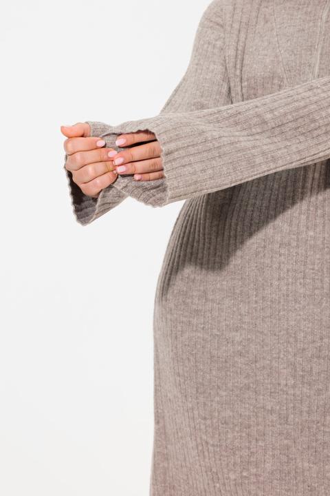 Actual product image Ulla Popken Ribbed Knit Long Sleeve Troyer Collar Dress (42, 44)