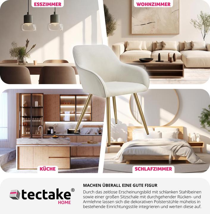 Actual product image tectake ChairMarilyn,corduroylook,upholstered