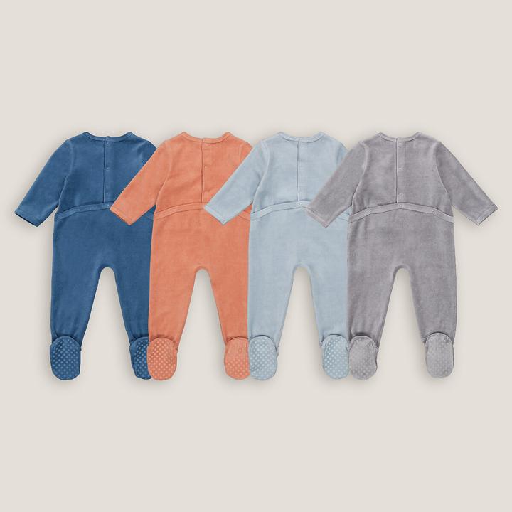 Immagine prodotto La Redoute Collections Confezione da 4 tutine in velluto con scritte (54)