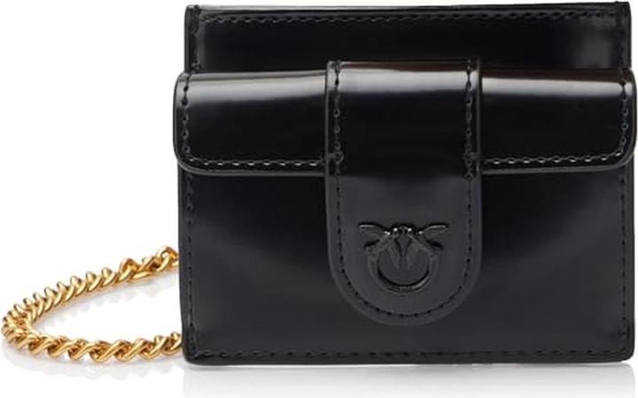Pinko Card Holder Pocket geborsteld leer, glanzend, reisaccessoires, portemonnee für Damen