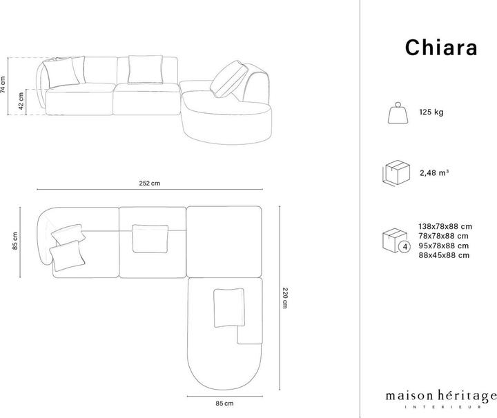 Immagine prodotto Maison Heritage Chiara (Divano ad angolo, Divano modulare)