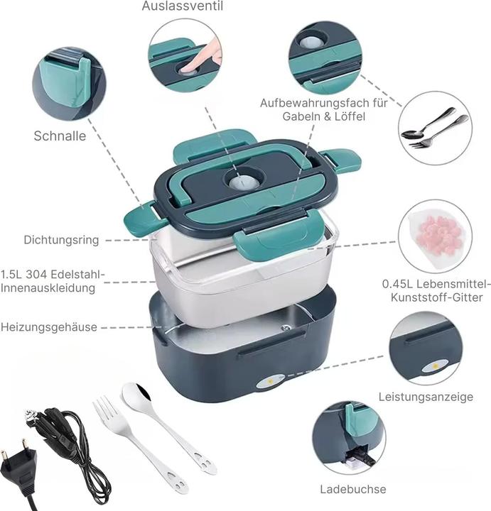 Produktbild Hermex Elektrische Lunchbox Essensbox Brotdose beheizbarer Thermobehälter