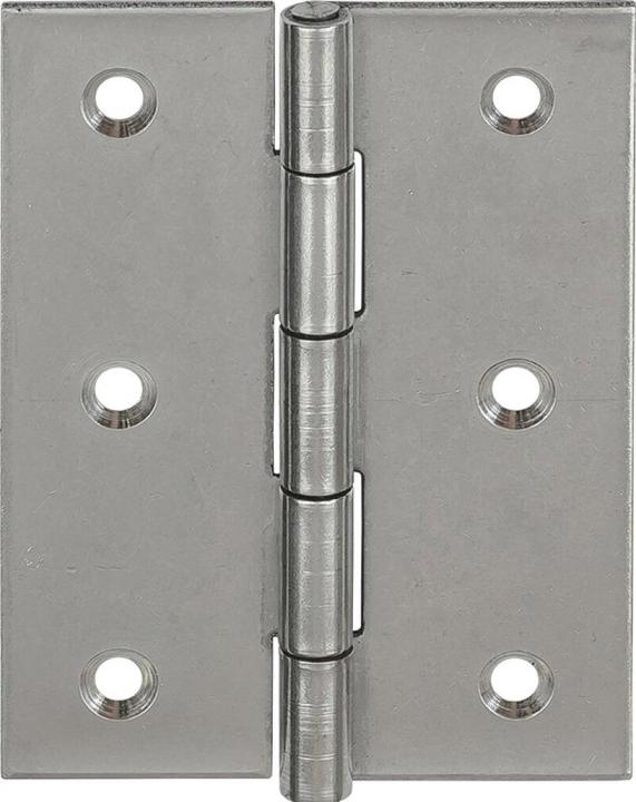 Vormann Scharnier 10502 Höhe 60 mm Breite 46 mm Stärke 1,2 mm Edelstahl gerollt, halbbreit