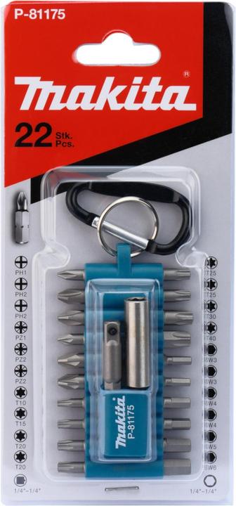 Actual product image Makita Bit set (Hexagon socket TX M10, Hexagon socket TX M15, Hexagon socket TX M20, Hexagon socket TX M30, Cross Phillips PH M1, Cross Phillips PH M2, Hexagon socket TX M25, Hexagon socket TX M40, Cross Pozidriv PZ M1, Cross Pozidriv PZ M2, Cross Phillips PH M3)