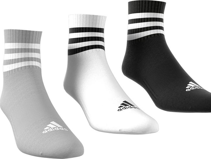 Actual product image adidas 3-Stripes Cushioned Sportswear Mid-Cut Socks (3 pairs) (40 - 42)