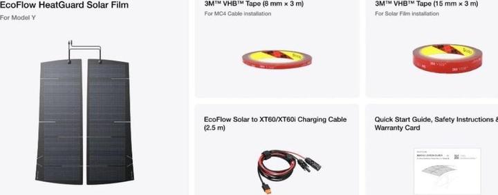 Actual product image EcoFlow HeatGuard Solar Film for Tesla Model Y