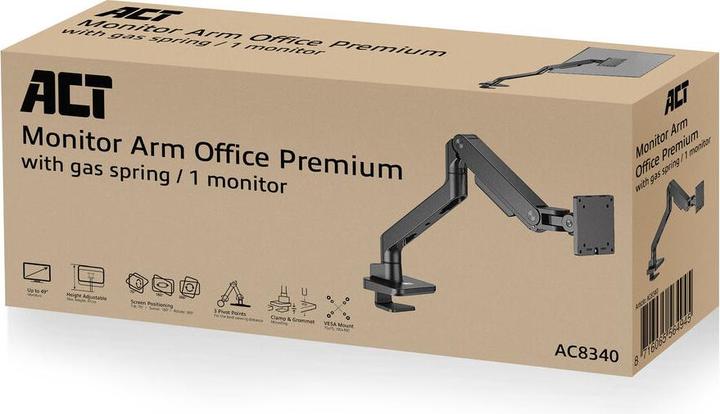 Produktbild ACT Single monitor arm office premium, with gas spring (Tisch, 49")