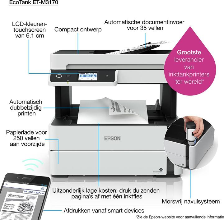 Produktbild Epson EcoTank ET-M3170 (Tintentank, Schwarz-Weiss)
