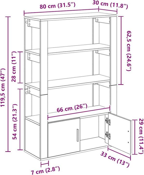 Actual product image vidaXL Sideboard (30 x 80 x 119.50 cm)