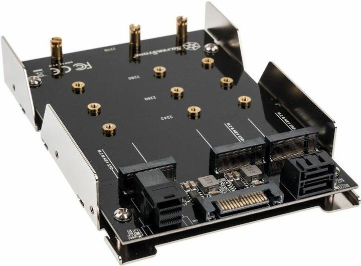 Actual product image Silverstone SDP12 - Drive bay adapter - 3.5" to 3 x M.2 (8.9 cm to 3 x M.2)