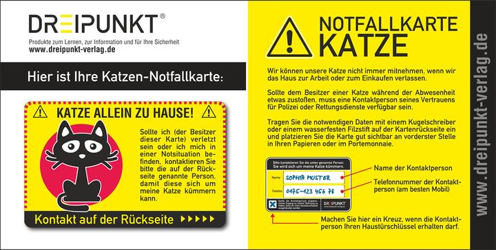 Energie-Label Notfallkarte 'Katze' (1 Stk.)