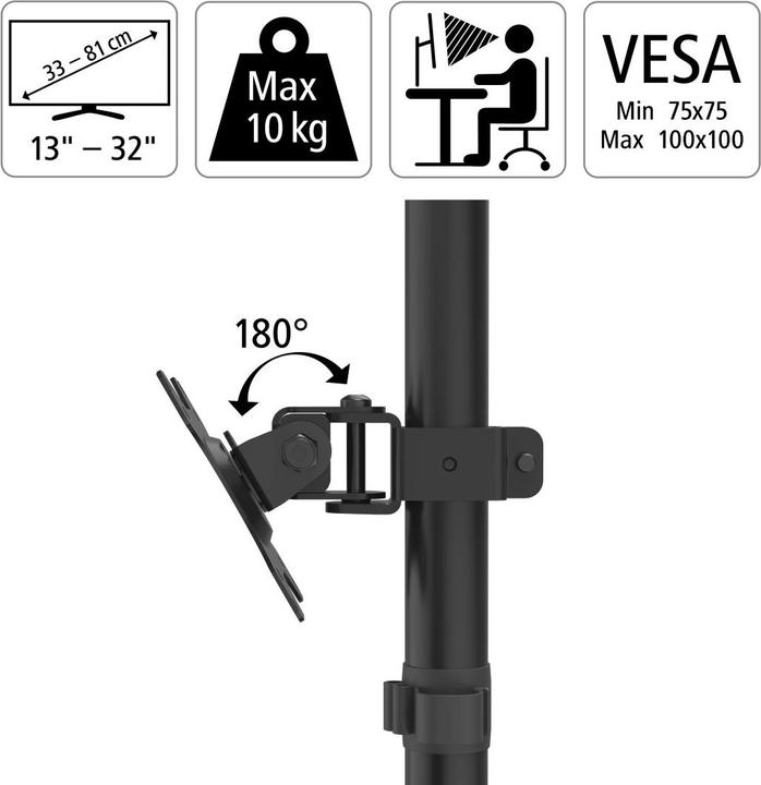Image du produit Hama Support de moniteur (Tables, 32", 10 kg)