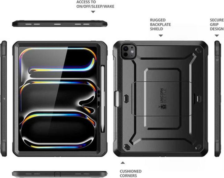 Produktbild Supcase Unicorn Beetle Pro case for iPad Pro 13" 2024 - black (Apple iPad Pro 13 2024)
