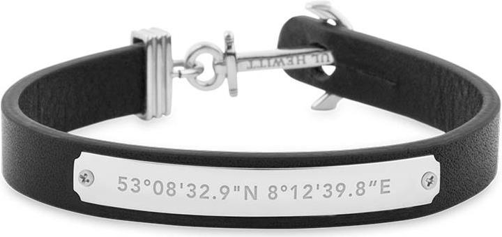 Paul Hewitt Bracelet Signum Collection Stainless Steel Black (18 cm, Leather, Stainless steel)