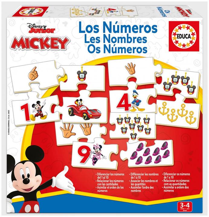 Immagine prodotto Educa 19327 Puzzle 40 pezzi, Disney Mickey Impara i numeri da 3+ anni (40 pezzi)