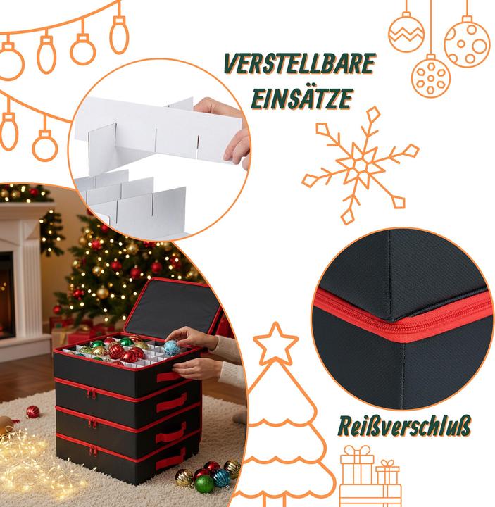 Actual product image Relaxdays 4x Weihnachtskugel-Aufbewahrungsbox (33 cm, 4x)